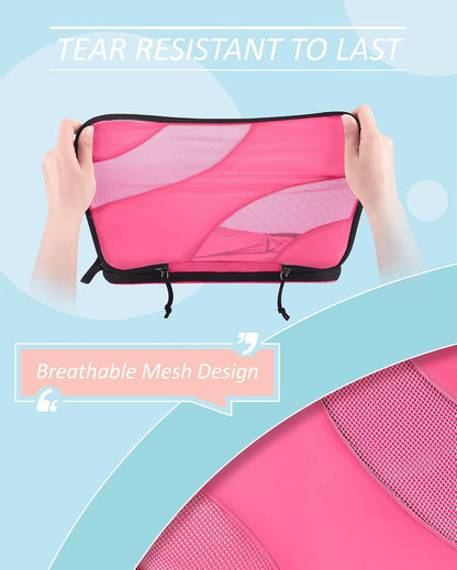 Compression Packing Cubes, 6 Set/4 Set/2 Set Travel Packing Cubes for Carry on Suitcases, Compression Suitcase Organizers Bag Set & Travel Cubes for Luggage, Lightweight Packing Organizers