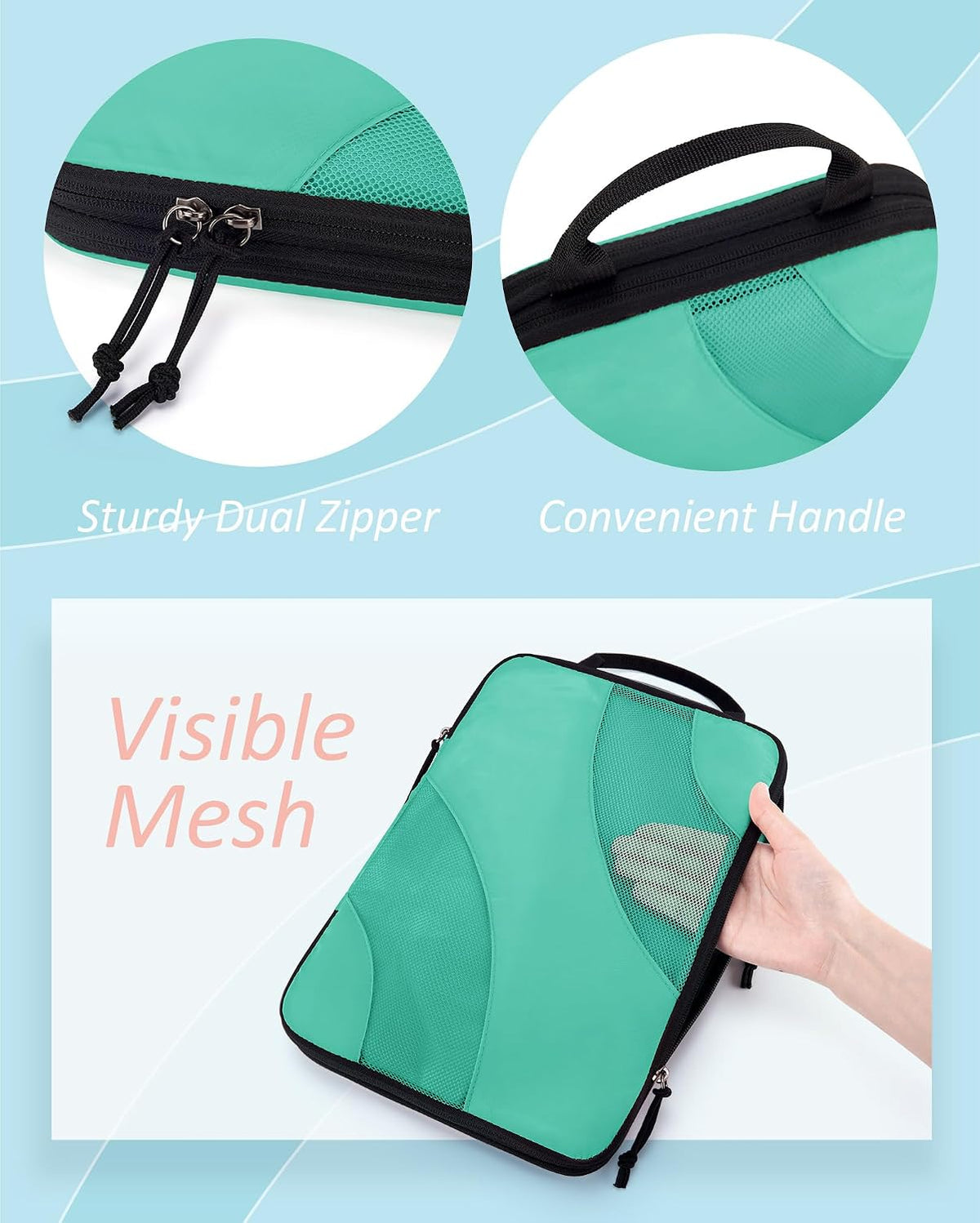 Compression Packing Cubes, 6 Set/4 Set/2 Set Travel Packing Cubes for Carry on Suitcases, Compression Suitcase Organizers Bag Set & Travel Cubes for Luggage, Lightweight Packing Organizers
