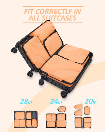 Compression Packing Cubes, 6 Set/4 Set/2 Set Travel Packing Cubes for Carry on Suitcases, Compression Suitcase Organizers Bag Set & Travel Cubes for Luggage, Lightweight Packing Organizers