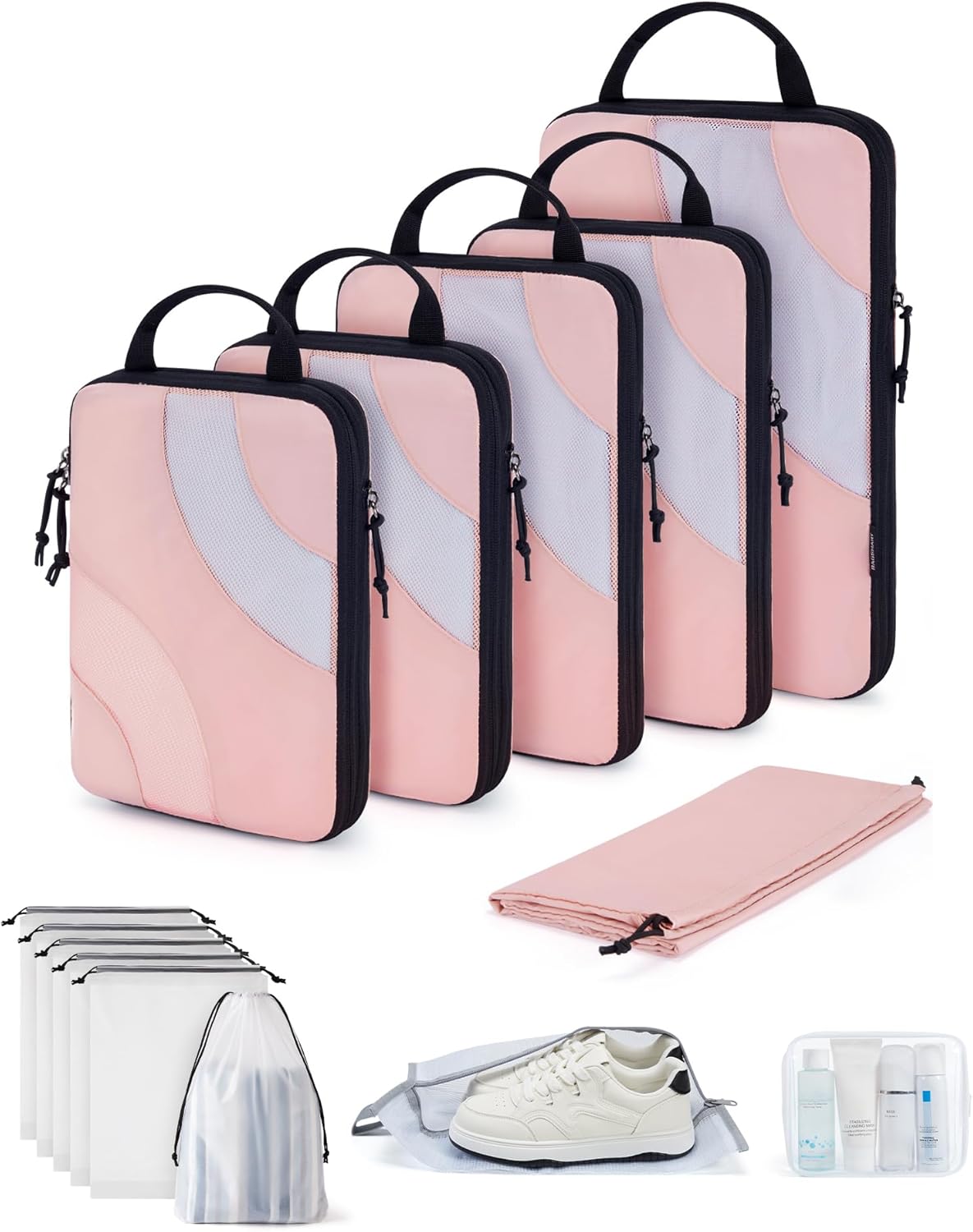 Compression Packing Cubes, 6 Set/4 Set/2 Set Travel Packing Cubes for Carry on Suitcases, Compression Suitcase Organizers Bag Set & Travel Cubes for Luggage, Lightweight Packing Organizers