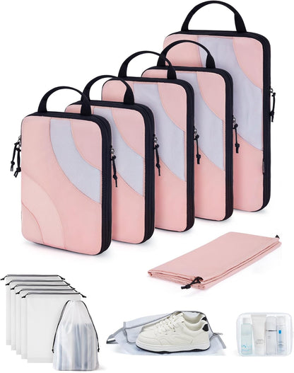 Compression Packing Cubes, 6 Set/4 Set/2 Set Travel Packing Cubes for Carry on Suitcases, Compression Suitcase Organizers Bag Set & Travel Cubes for Luggage, Lightweight Packing Organizers