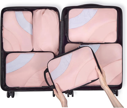 Compression Packing Cubes, 6 Set/4 Set/2 Set Travel Packing Cubes for Carry on Suitcases, Compression Suitcase Organizers Bag Set & Travel Cubes for Luggage, Lightweight Packing Organizers