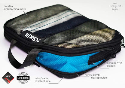 Compression Packing Cubes | Separate Clean & Dirty Compartments w/Flexible Separator | YKK Zippers | Set of 4 (2XL + 2 L)