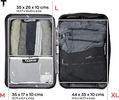 Compression Packing Cubes | Separate Clean & Dirty Compartments w/Flexible Separator | YKK Zippers | Set of 4 (2XL + 2 L)