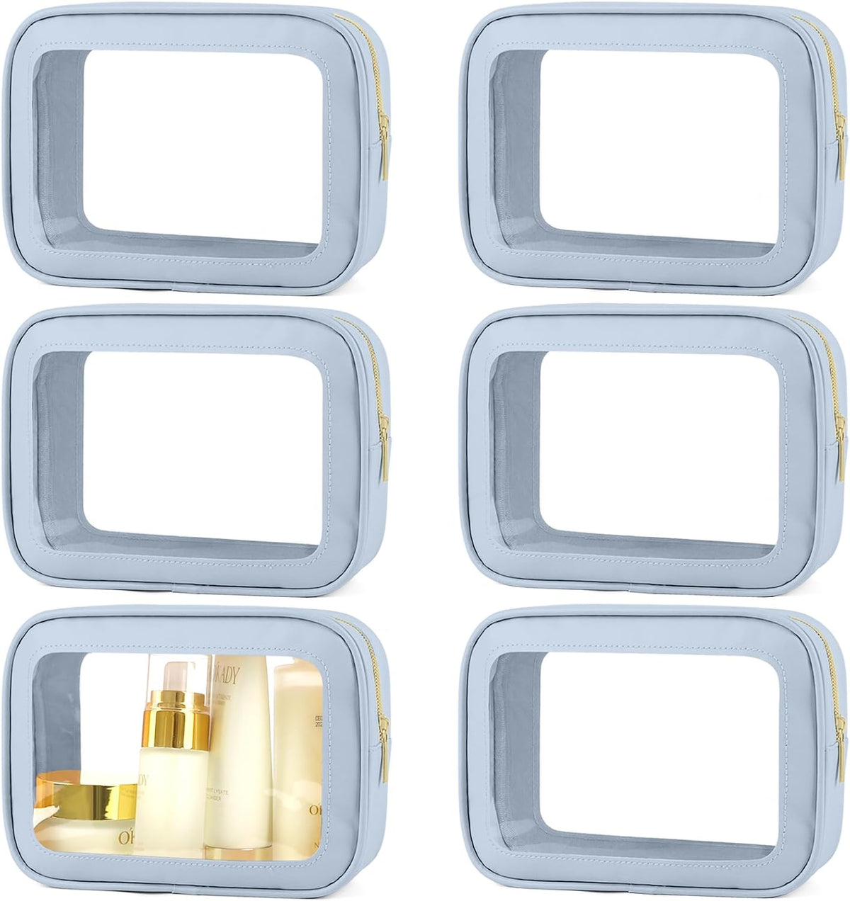 Clear Toiletry Bag,TSA Approved Travel Makeup Pouch with Zipper for Cosmetics and Toiletries，Diaper Bag Organizer Pouch Set,Women's Purse Organizer and Clear Car Bag