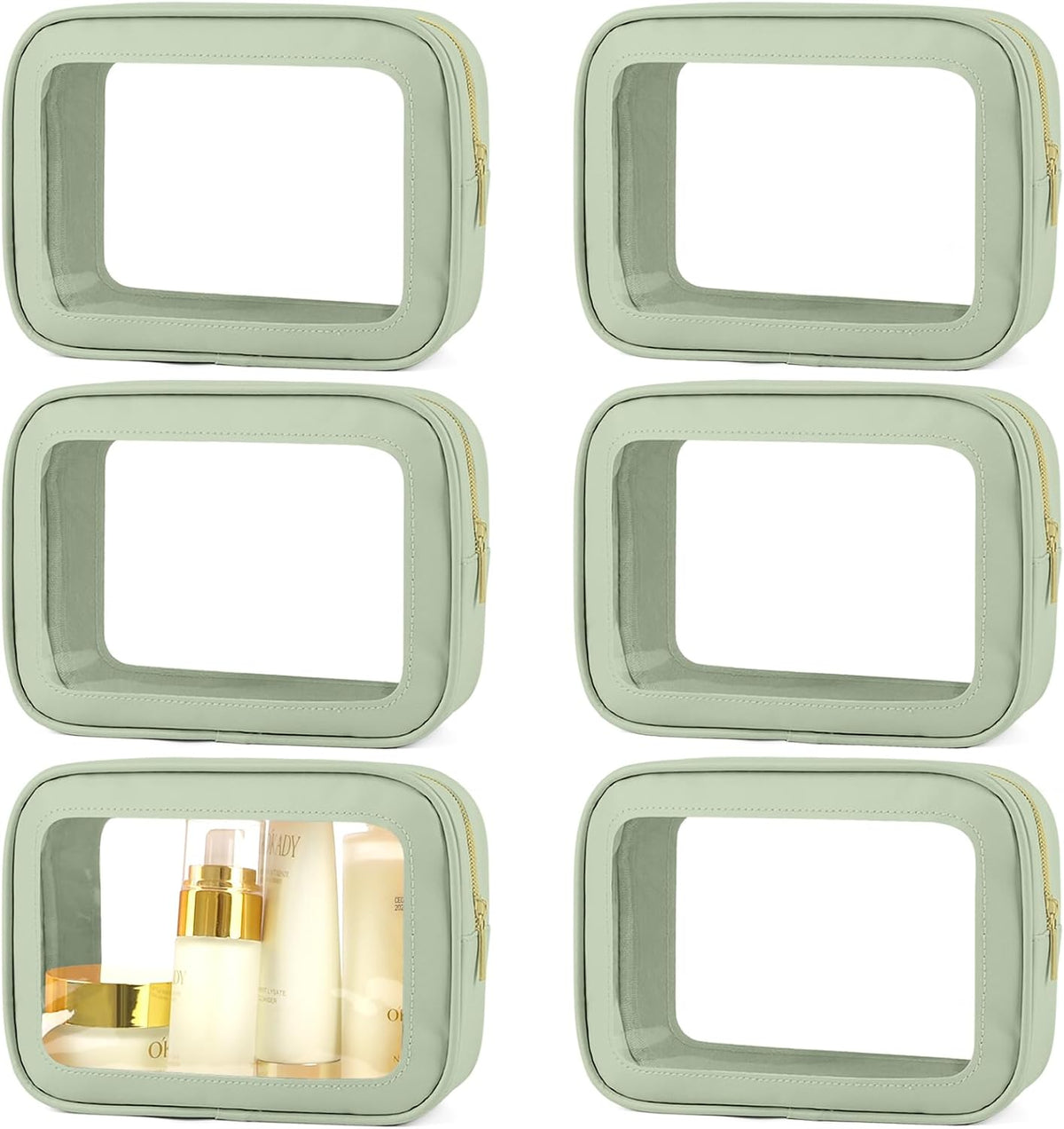 Clear Toiletry Bag,TSA Approved Travel Makeup Pouch with Zipper for Cosmetics and Toiletries，Diaper Bag Organizer Pouch Set,Women's Purse Organizer and Clear Car Bag