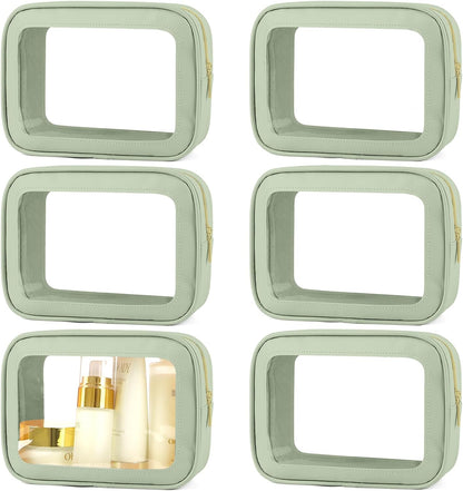 Clear Toiletry Bag,TSA Approved Travel Makeup Pouch with Zipper for Cosmetics and Toiletries，Diaper Bag Organizer Pouch Set,Women's Purse Organizer and Clear Car Bag