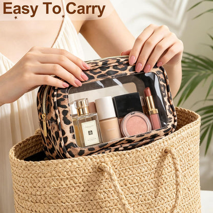 Clear Toiletry Bag,TSA Approved Travel Makeup Pouch with Zipper for Cosmetics and Toiletries，Diaper Bag Organizer Pouch Set,Women's Purse Organizer and Clear Car Bag