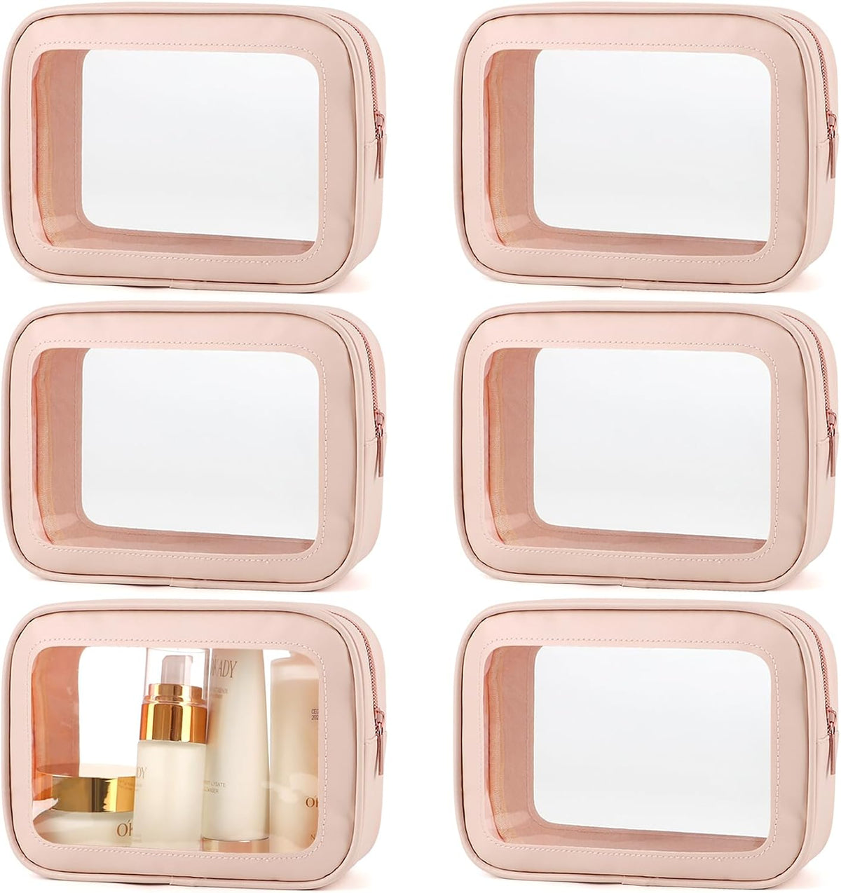 Clear Toiletry Bag,TSA Approved Travel Makeup Pouch with Zipper for Cosmetics and Toiletries，Diaper Bag Organizer Pouch Set,Women's Purse Organizer and Clear Car Bag