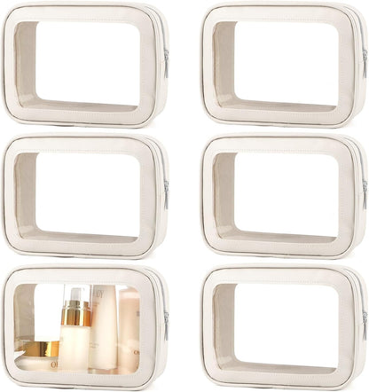 Clear Toiletry Bag,TSA Approved Travel Makeup Pouch with Zipper for Cosmetics and Toiletries，Diaper Bag Organizer Pouch Set,Women's Purse Organizer and Clear Car Bag