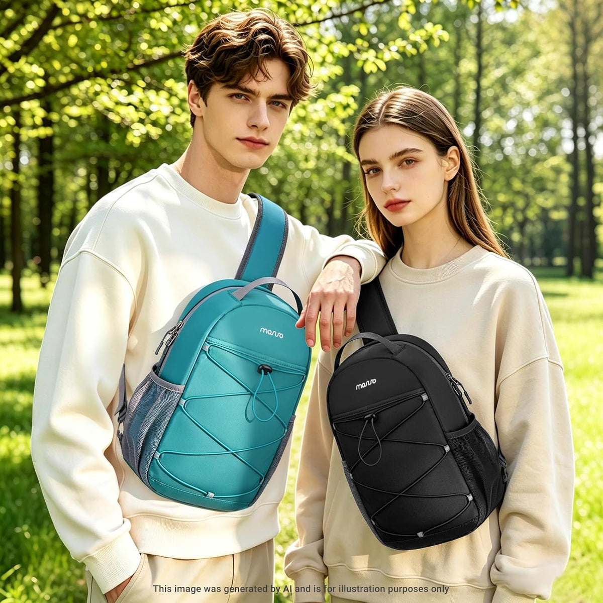 Sling Bag for Men & Women, Small Crossbody Sling Backpack, Travel Hiking Daypack, Shoulder Chest Bag, Black