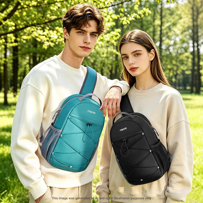 Sling Bag for Men & Women, Small Crossbody Sling Backpack, Travel Hiking Daypack, Shoulder Chest Bag, Black