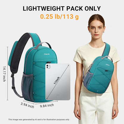 Sling Bag for Men & Women, Small Crossbody Sling Backpack, Travel Hiking Daypack, Shoulder Chest Bag, Black