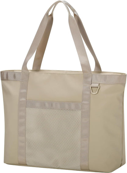 Tote Bag for Women,Work Tote Bags with Cup Holder & Laptop Compartment,Zipper Tote for Travel Gym