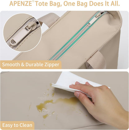 Tote Bag for Women,Work Tote Bags with Cup Holder & Laptop Compartment,Zipper Tote for Travel Gym