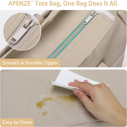 Tote Bag for Women,Work Tote Bags with Cup Holder & Laptop Compartment,Zipper Tote for Travel Gym