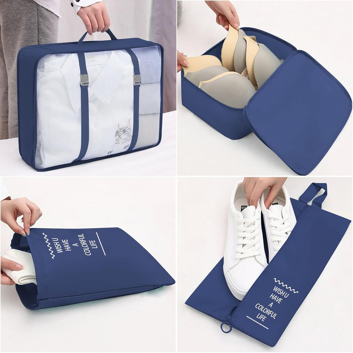 Packing Cubes 8 Set Travel Essentials for Carry on Luggage Organizers Bag Packing Cubes for Suitcases Travel Accessories (Beige)