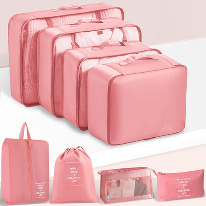 Packing Cubes 8 Set Travel Essentials for Carry on Luggage Organizers Bag Packing Cubes for Suitcases Travel Accessories (Beige)
