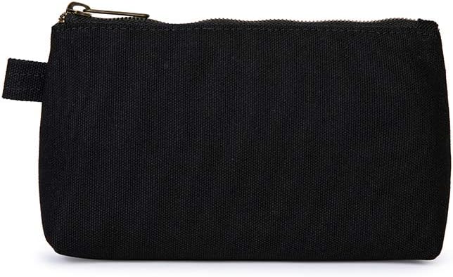 Mini Nylon Travel Toiletry Bag for Women, Water-Resistant Small Makeup Bag Organizer with 2 Dividers, Lightweight Cosmetic Pouch for Purse and Gym (Nylon/Black) - Colors B