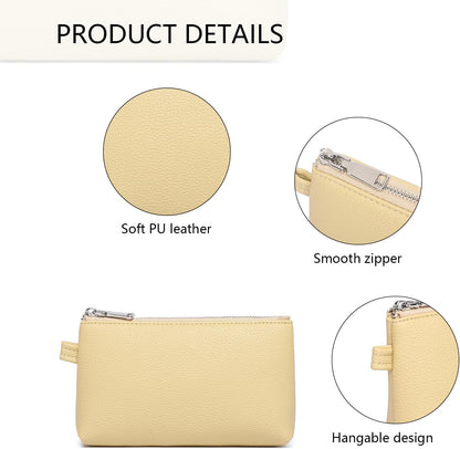 Mini Nylon Travel Toiletry Bag for Women, Water-Resistant Small Makeup Bag Organizer with 2 Dividers, Lightweight Cosmetic Pouch for Purse and Gym (Nylon/Black) - Colors B