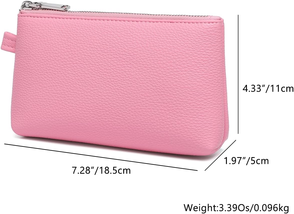 Mini Nylon Travel Toiletry Bag for Women, Water-Resistant Small Makeup Bag Organizer with 2 Dividers, Lightweight Cosmetic Pouch for Purse and Gym (Nylon/Black) - Colors B
