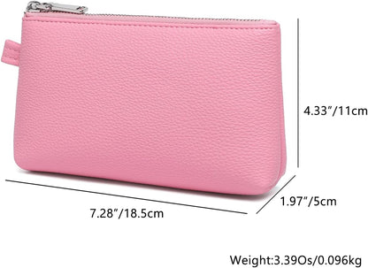 Mini Nylon Travel Toiletry Bag for Women, Water-Resistant Small Makeup Bag Organizer with 2 Dividers, Lightweight Cosmetic Pouch for Purse and Gym (Nylon/Black) - Colors B