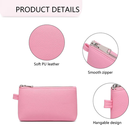 Mini Nylon Travel Toiletry Bag for Women, Water-Resistant Small Makeup Bag Organizer with 2 Dividers, Lightweight Cosmetic Pouch for Purse and Gym (Nylon/Black) - Colors B