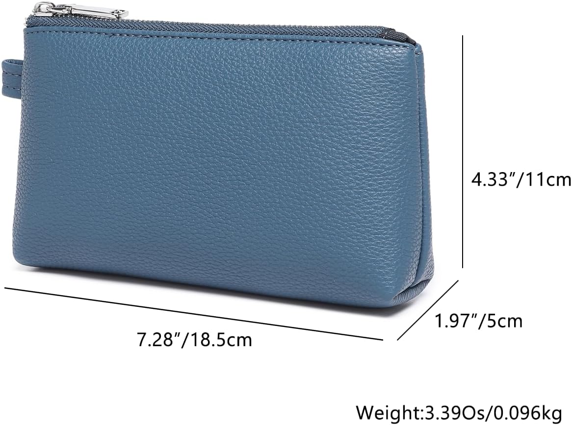 Mini Nylon Travel Toiletry Bag for Women, Water-Resistant Small Makeup Bag Organizer with 2 Dividers, Lightweight Cosmetic Pouch for Purse and Gym (Nylon/Black) - Colors B