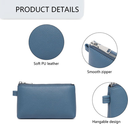 Mini Nylon Travel Toiletry Bag for Women, Water-Resistant Small Makeup Bag Organizer with 2 Dividers, Lightweight Cosmetic Pouch for Purse and Gym (Nylon/Black) - Colors B