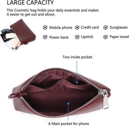 Mini Nylon Travel Toiletry Bag for Women, Water-Resistant Small Makeup Bag Organizer with 2 Dividers, Lightweight Cosmetic Pouch for Purse and Gym (Nylon/Black) - Colors B