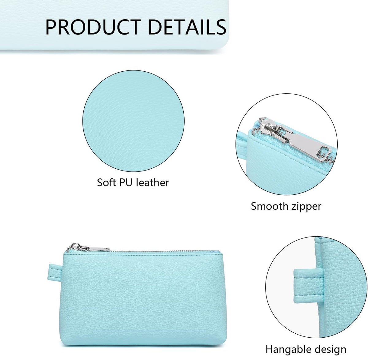 Mini Nylon Travel Toiletry Bag for Women, Water-Resistant Small Makeup Bag Organizer with 2 Dividers, Lightweight Cosmetic Pouch for Purse and Gym (Nylon/Black) - Colors B