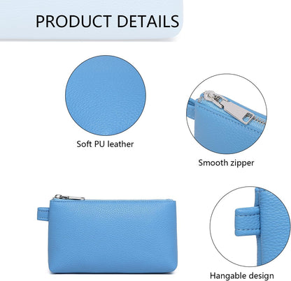 Mini Nylon Travel Toiletry Bag for Women, Water-Resistant Small Makeup Bag Organizer with 2 Dividers, Lightweight Cosmetic Pouch for Purse and Gym (Nylon/Black) - Colors B