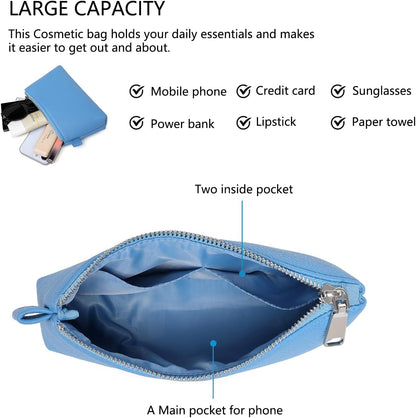 Mini Nylon Travel Toiletry Bag for Women, Water-Resistant Small Makeup Bag Organizer with 2 Dividers, Lightweight Cosmetic Pouch for Purse and Gym (Nylon/Black) - Colors B