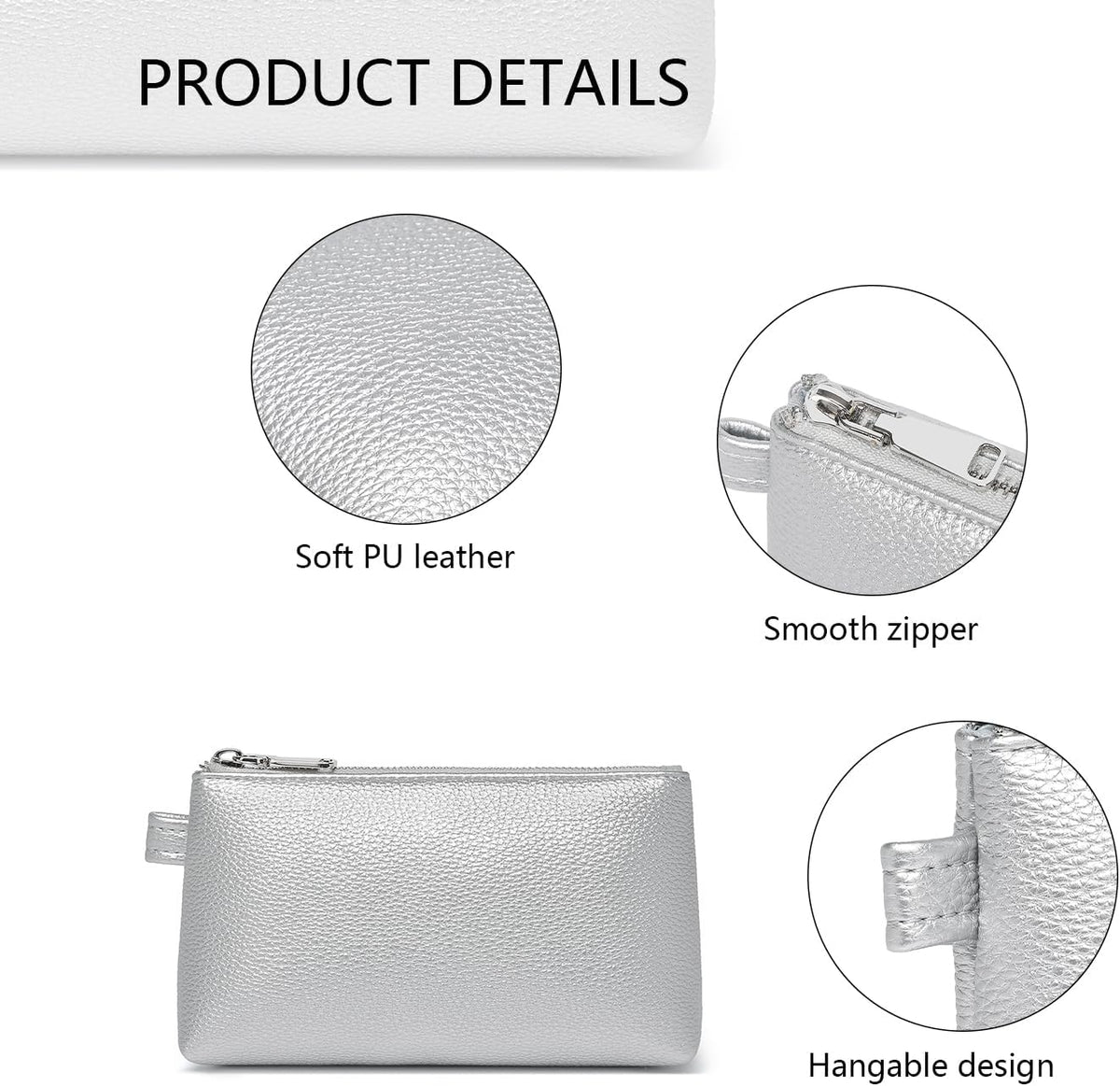 Mini Nylon Travel Toiletry Bag for Women, Water-Resistant Small Makeup Bag Organizer with 2 Dividers, Lightweight Cosmetic Pouch for Purse and Gym (Nylon/Black) - Colors B