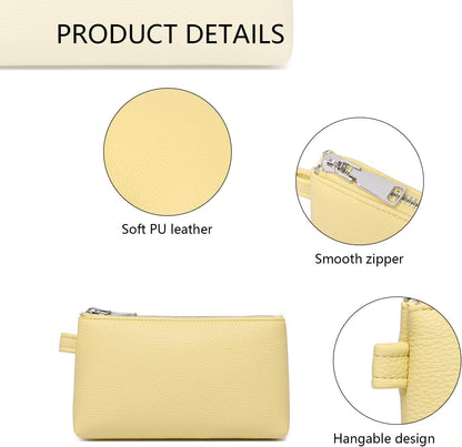 Mini Nylon Travel Toiletry Bag for Women, Water-Resistant Small Makeup Bag Organizer with 2 Dividers, Lightweight Cosmetic Pouch for Purse and Gym (Nylon/Black) - Colors B