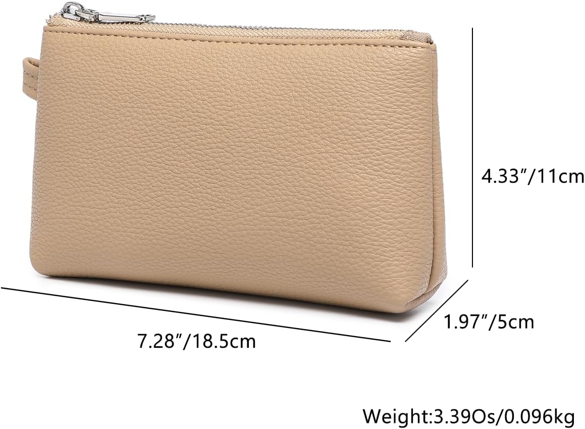 Mini Nylon Travel Toiletry Bag for Women, Water-Resistant Small Makeup Bag Organizer with 2 Dividers, Lightweight Cosmetic Pouch for Purse and Gym (Nylon/Black) - Colors B