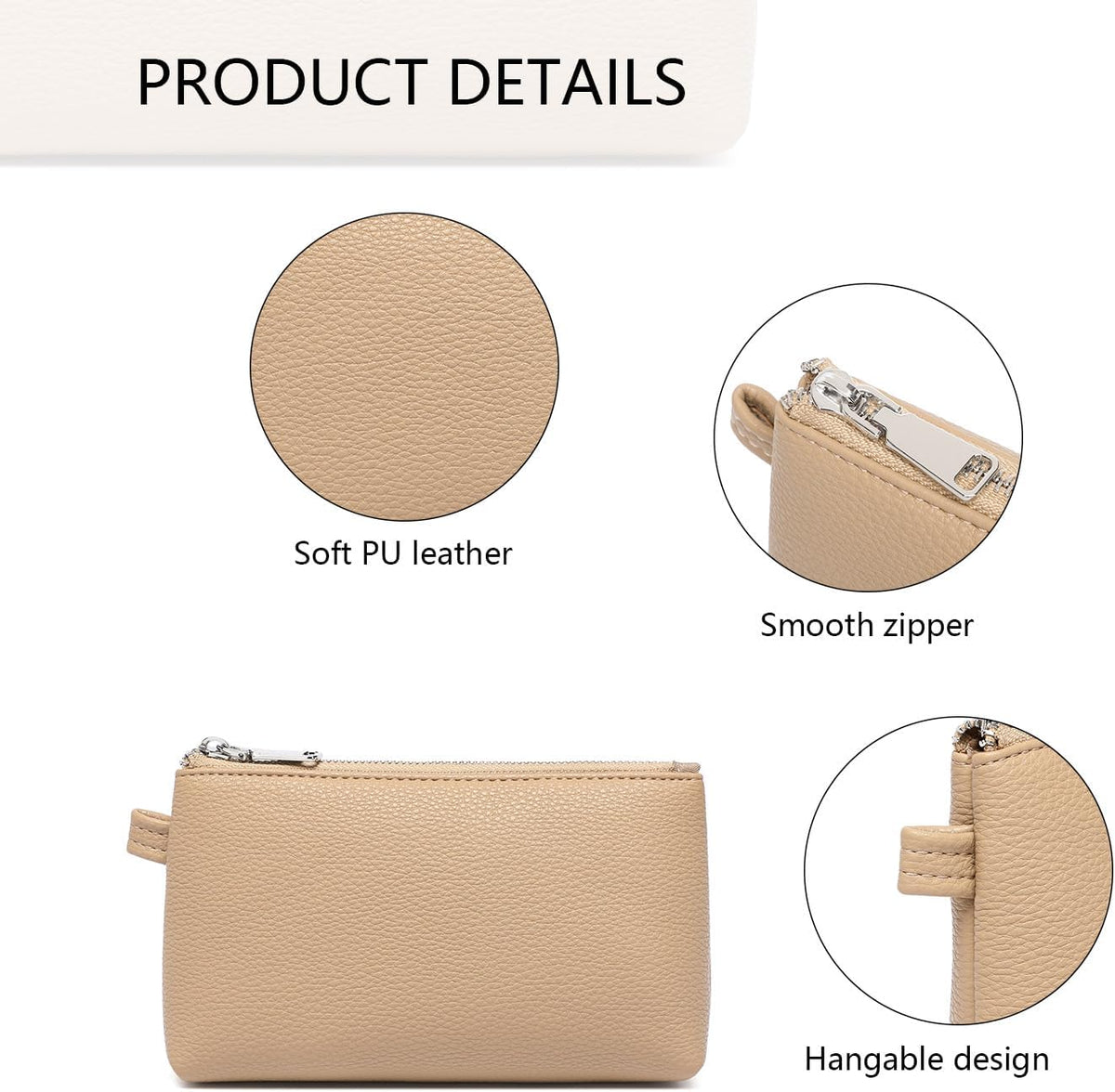Mini Nylon Travel Toiletry Bag for Women, Water-Resistant Small Makeup Bag Organizer with 2 Dividers, Lightweight Cosmetic Pouch for Purse and Gym (Nylon/Black) - Colors B