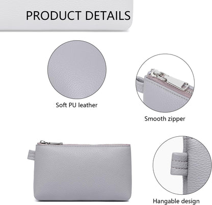 Mini Nylon Travel Toiletry Bag for Women, Water-Resistant Small Makeup Bag Organizer with 2 Dividers, Lightweight Cosmetic Pouch for Purse and Gym (Nylon/Black) - Colors B