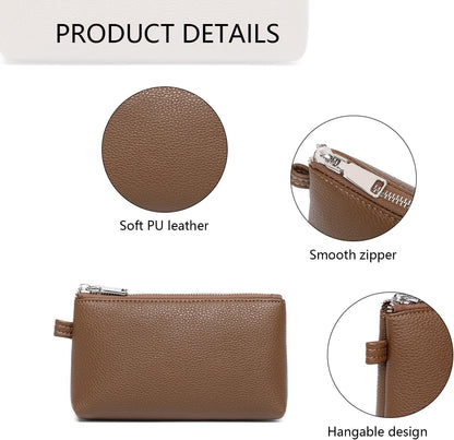 Mini Nylon Travel Toiletry Bag for Women, Water-Resistant Small Makeup Bag Organizer with 2 Dividers, Lightweight Cosmetic Pouch for Purse and Gym (Nylon/Black) - Colors B