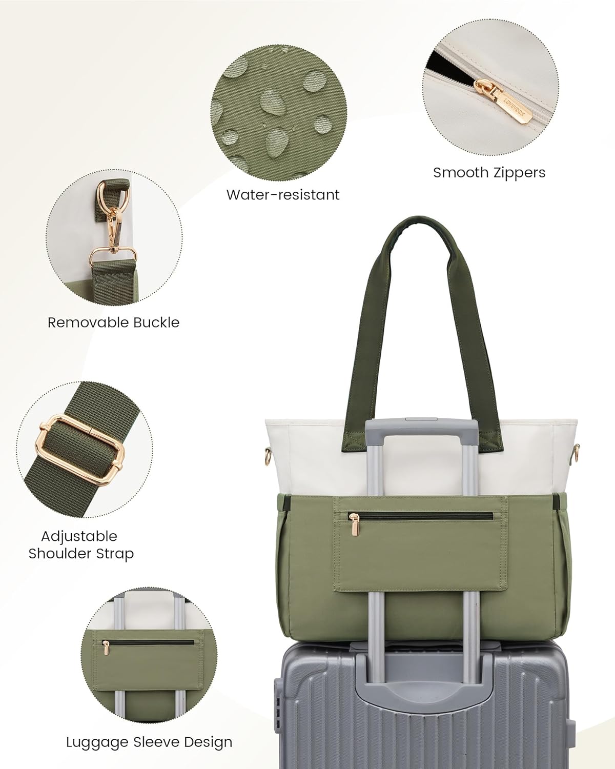 Laptop Tote Bag for Women – 15.6" Roomy Work Bag with Large Inside Cup Pocket, Multiple Pockets for Teacher Nurse, Large Capacity Carry on Travel, Computer Purse Handbag for Office College