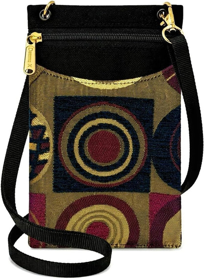 . Women's Tapestry Crossbody Cell Phone or Passport Purse, Handmade in USA | Cell Phone