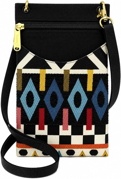 . Women's Tapestry Crossbody Cell Phone or Passport Purse, Handmade in USA | Cell Phone