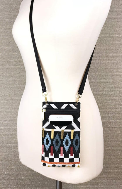 . Women's Tapestry Crossbody Cell Phone or Passport Purse, Handmade in USA | Cell Phone