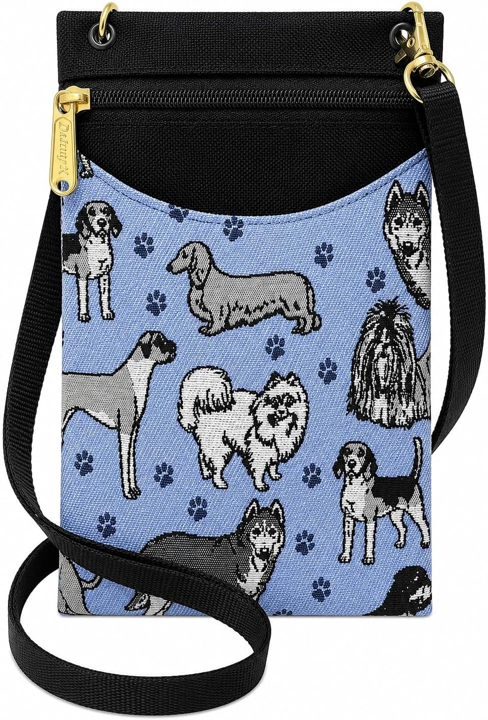 . Women's Tapestry Crossbody Cell Phone or Passport Purse, Handmade in USA | Cell Phone