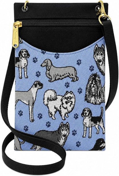 . Women's Tapestry Crossbody Cell Phone or Passport Purse, Handmade in USA | Cell Phone