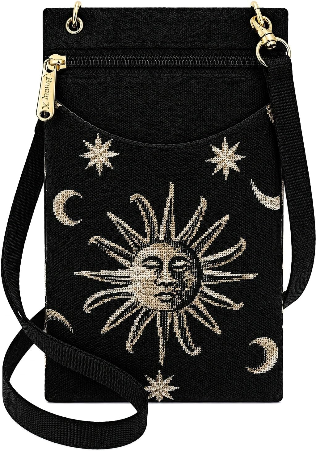 . Women's Tapestry Crossbody Cell Phone or Passport Purse, Handmade in USA | Cell Phone