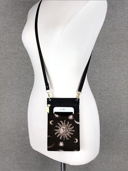 . Women's Tapestry Crossbody Cell Phone or Passport Purse, Handmade in USA | Cell Phone