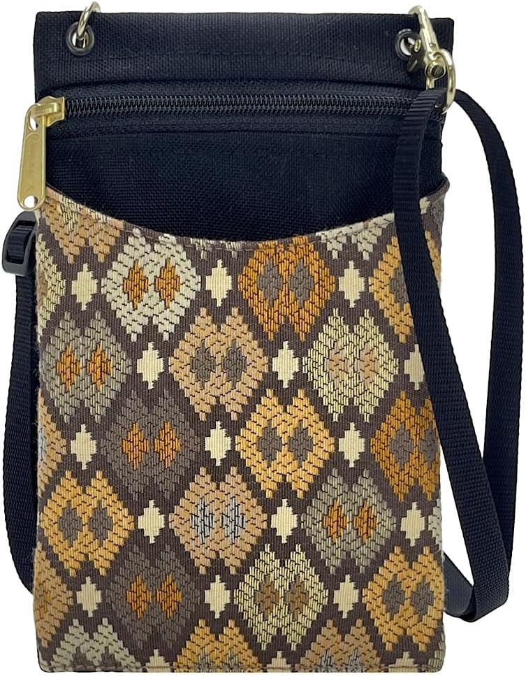 . Women's Tapestry Crossbody Cell Phone or Passport Purse, Handmade in USA | Cell Phone