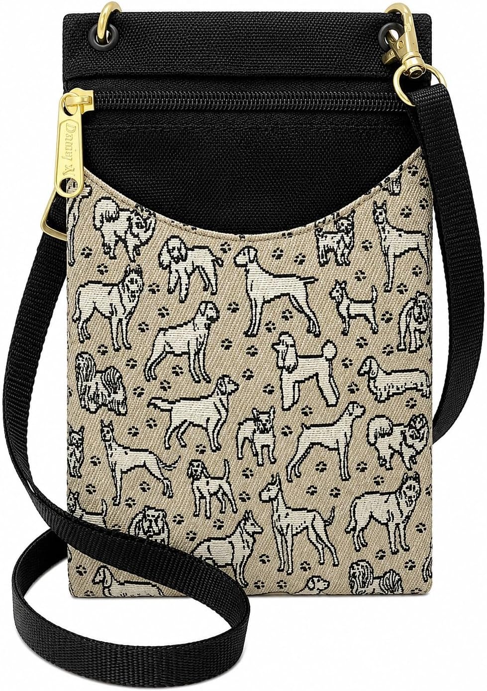 . Women's Tapestry Crossbody Cell Phone or Passport Purse, Handmade in USA | Cell Phone