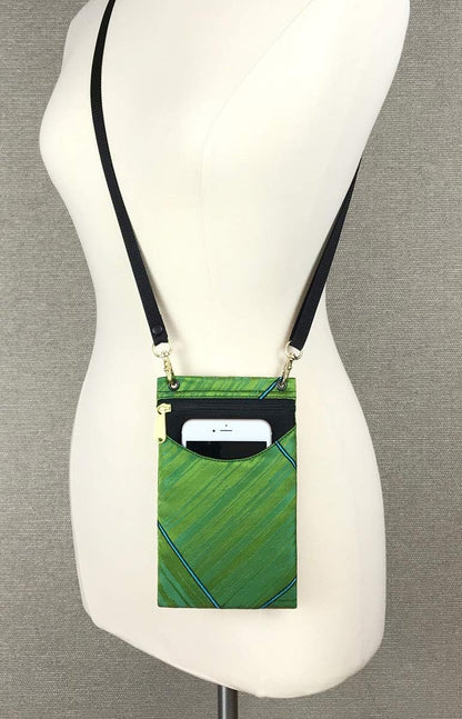 . Women's Tapestry Crossbody Cell Phone or Passport Purse, Handmade in USA | Cell Phone